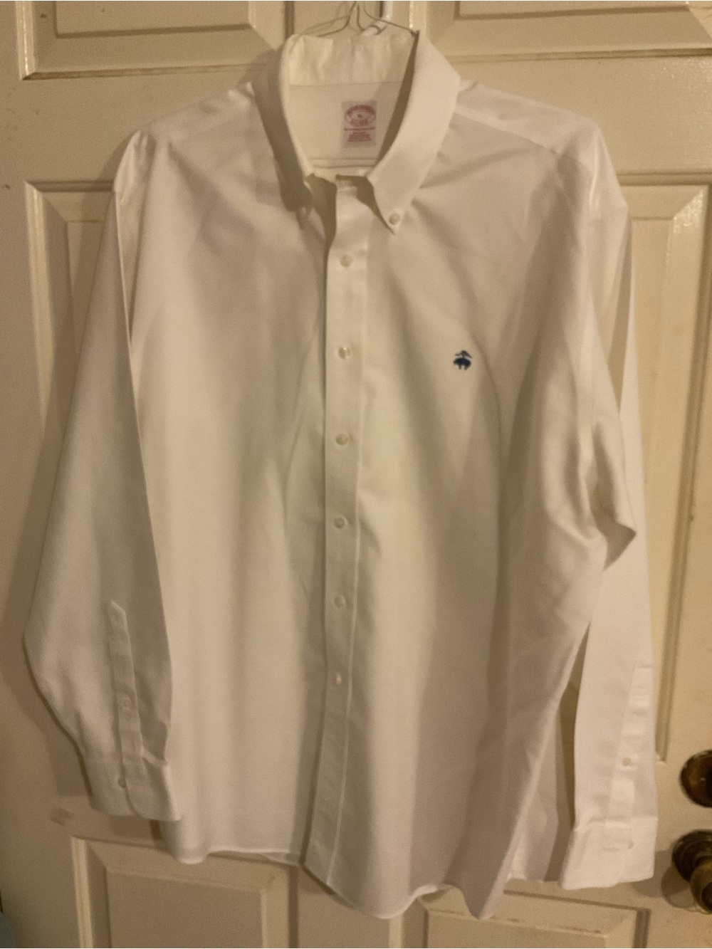 BROOKS BROTHERS White Button-UP MENS Shirt 100%PIMA COTTON NON IRON STRETCHES XL